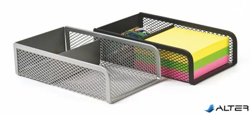 Kockatömbtartó és gemkapocstartó, fémhálós, VICTORIA OFFICE, fekete