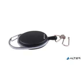   Azonosítókártya-tartó, kihúzható, karabineres, VICTORIA OFFICE, fekete