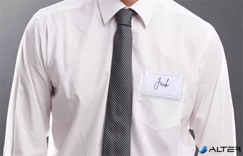 Névkitűző, csíptetővel és tűvel, 88x54 mm, VICTORIA OFFICE