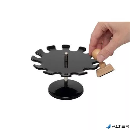 Bélyegző tartó állvány, kör, 1 szintes, 12 hely, MAUL, fekete