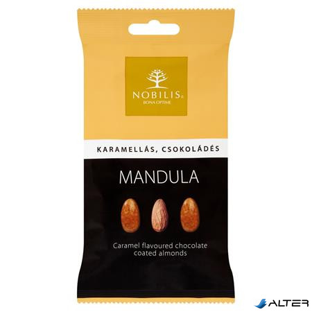 Mandula, 100 g, NOBILIS, karamell ízű, tejcsokoládés-fehércsokoládés
