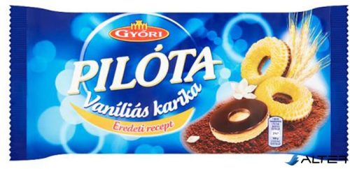 Vaníliás karika, 300 g, GYŐRI " Pilóta", étcsokoládés