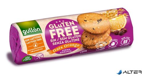 Keksz, 180 g, GULLÓN, gluténmentes, zabbal és naranccsal