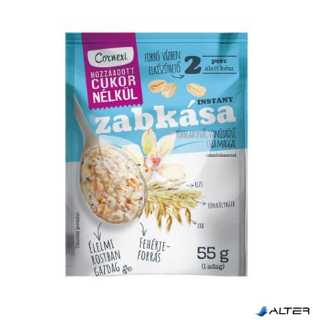 Zabkása, 55 g, CORNEXI, többgabonás chiával és quinoával, hozzáadott cukor nélkül