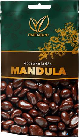 Mandula, 75 g, REAL NATURE, étcsokoládés