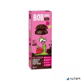   Gyümölcs snack, 30 g, BOB SNAIL, alma-málna étcsokoládéban