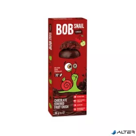   Gyümölcs snack, 30 g, BOB SNAIL, alma-meggy étcsokoládéban