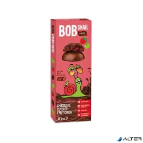   Gyümölcs snack, 30 g, BOB SNAIL, alma-eper tejcsokoládéban