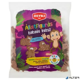 Kakaós keksz, gyerekeknek, 160 g, DETKI, állatfigurás