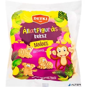 Banános keksz, gyerekeknek, 160 g, DETKI, állatfigurás