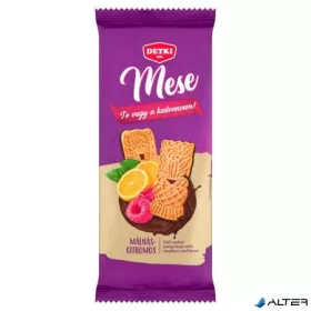   Mézes linzer, 180 g, DETKI 'Mese', málnás-citromos, kakaós étbevonómasszával félig mártva