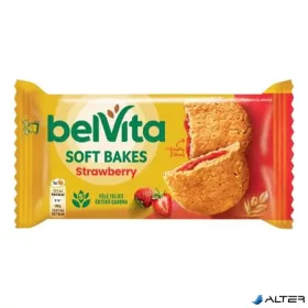   Keksz, 50 g, BELVITA "Jó reggelt! Softy" epres töltelékkel