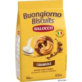   Reggeliző keksz, 350 g BALOCCO "Girandole", kakaós-tejszínes