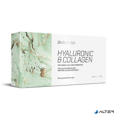 Étrend-kiegészítő tabletta, 120 tabletta, BIOTECH USA "Hyaluronic and Collagen"
