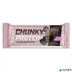   Fehérjeszelet, gluténmentes, 50g, BIOTECH USA 'Chunky Protein Bar', Black Biscuit
