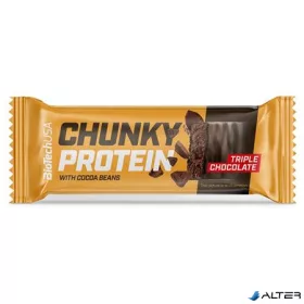   Fehérjeszelet, gluténmentes, 50g, BIOTECH USA "Chunky Protein Bar", Triple Chocolate