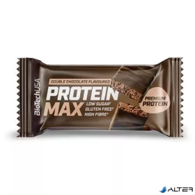   Fehérjeszelet, gluténmentes, 45g, BIOTECH USA 'Protein Max', dupla csokoládé