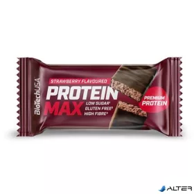   Fehérjeszelet, gluténmentes, 45g, BIOTECH USA 'Protein Max', eper