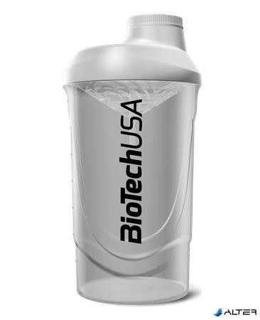 Keverőpalack, 600ml, BIOTECH USA "Wave Shaker", átlátszó