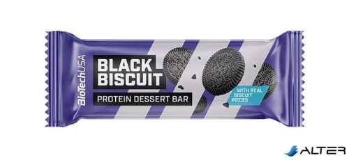 Fehérjeszelet, gluténmentes, 50g, BIOTECH USA 'Protein Dessert Bar', Black Biscuit
