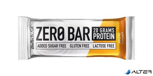 Fehérjeszelet, gluténmentes, 50g, BIOTECH USA "Zero Bar", almás pite
