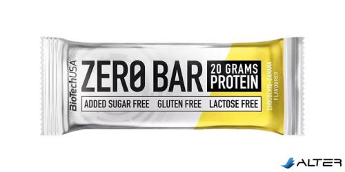 Fehérjeszelet, gluténmentes, 50g, BIOTECH USA "Zero Bar", csokoládé-banán