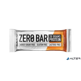   Fehérjeszelet, gluténmentes, 50g, BIOTECH USA "Zero Bar", csokoládé-karamell