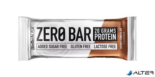 Fehérjeszelet, gluténmentes, 50g, BIOTECH USA "Zero Bar", dupla csokoládé