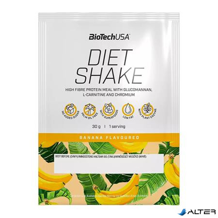 Étrend-kiegészítő italpor, 30g, BIOTECH USA 'Diet Shake', banán