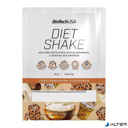 Étrend-kiegészítő italpor, 30g, BIOTECH USA 'Diet Shake', cookies&cream