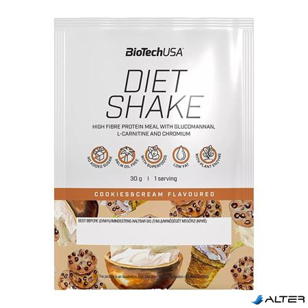 Étrend-kiegészítő italpor, 30g, BIOTECH USA "Diet Shake", cookies&cream
