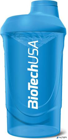Keverőpalack, 600ml, BIOTECH USA "Wave Shaker", kék