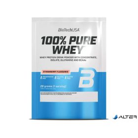   Tejsavó fehérjepor, 28g, BIOTECH USA "100% Pure Whey", eper