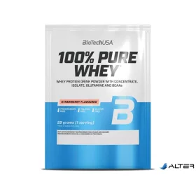   Tejsavó fehérjepor, 28g, BIOTECH USA '100% Pure Whey', eper