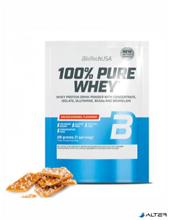 Tejsavó fehérjepor, 28g, BIOTECH USA "100% Pure Whey", sós karamell