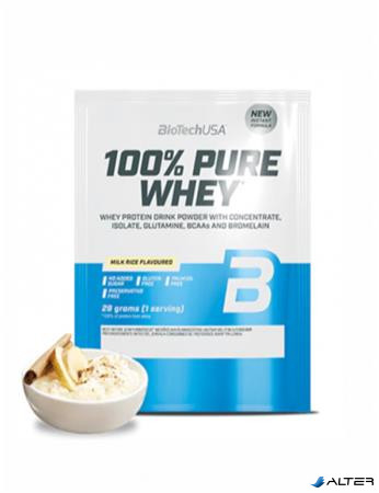 Tejsavó fehérjepor, 28g, BIOTECH USA "100% Pure Whey", tejberizs