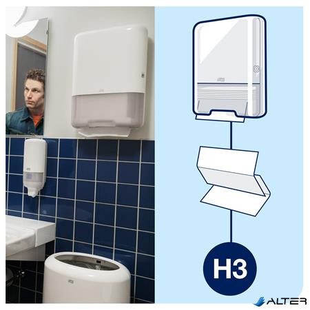 Kéztörlő adagoló, H3 rendszer, Elevation, TORK 'Singlefold', fehér