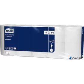   Toalettpapír, T4 rendszer, 2 rétegű, 12,5 cm átmérő, Universal, TORK, fehér