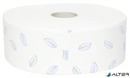 Toalettpapír, T1 rendszer, 2 rétegű, 26 cm átmérő, Premium, TORK 'Soft Jumbo', fehér