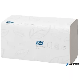   Kéztörlő, Interfold hajtás, 2 rétegű, 180 lap, H2 rendszer, Advanced, TORK "Xpress Soft Multifold", fehér