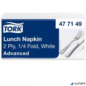   Szalvéta, 1/4 hajtogatott, 2 rétegű, 33x33 cm, Advanced, TORK "Lunch", fehér