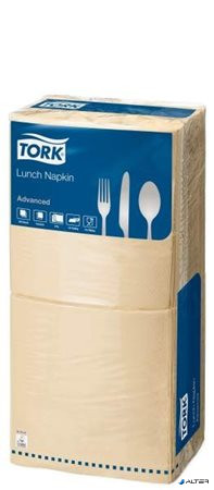 Szalvéta, 1/4 hajtogatott, 2 rétegű, 33x33 cm, Advanced, TORK "Lunch", homokszín