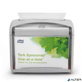   Szalvéta adagoló, 16,9x20,1x14,1 cm, asztalra helyezhető, N4 rendszer, Signature line, TORK "Xpressnap", szürke