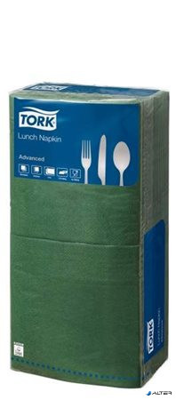 Szalvéta, 1/4 hajtogatott, 2 rétegű, 33x33 cm, Advanced, TORK 'Lunch', sötétzöld