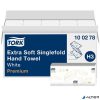 Kéztörlő,  Z hajtás, 2 rétegű, 200 lap, H3 rendszer, Premium, TORK "Extra Soft Singlefold", fehér