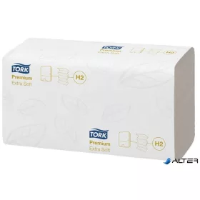   Kéztörlő, Interfold hajtás, H2 rendszer, 2 rétegű, 100 lap, Premium, TORK "Xpress Extra Soft Multifold", fehér