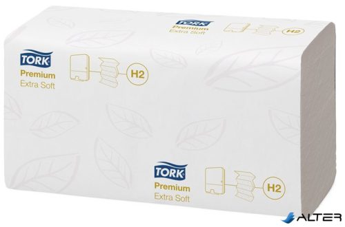 Kéztörlő, Interfold hajtás, H2 rendszer, 2 rétegű, 100 lap, Premium, TORK "Xpress Extra Soft Multifold", fehér