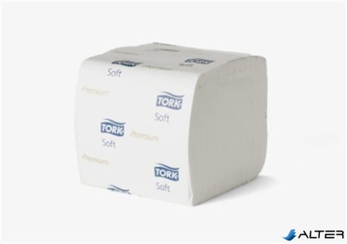 Toalettpapír, hajtogatott, T3 rendszer, 2 rétegű, Premium, TORK "Folded", fehér
