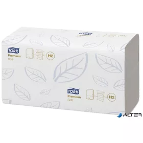   Kéztörlő, Interfold hajtás, 2 rétegű, 110 lap, H2 rendszer, Premium, TORK "Xpress Soft Multifold", fehér