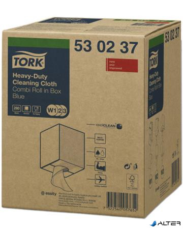 Tisztítókendő, tekercses, W1/W2 rendszer, 1 rétegű, TORK, kék